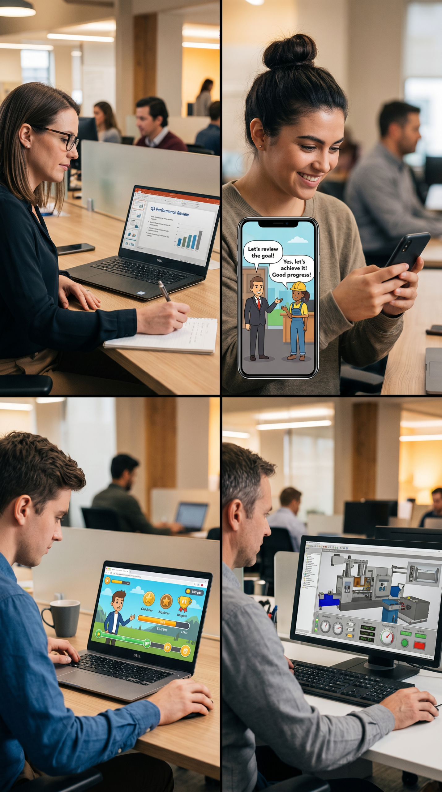 Levels of gamification Four images depicting the four levels of