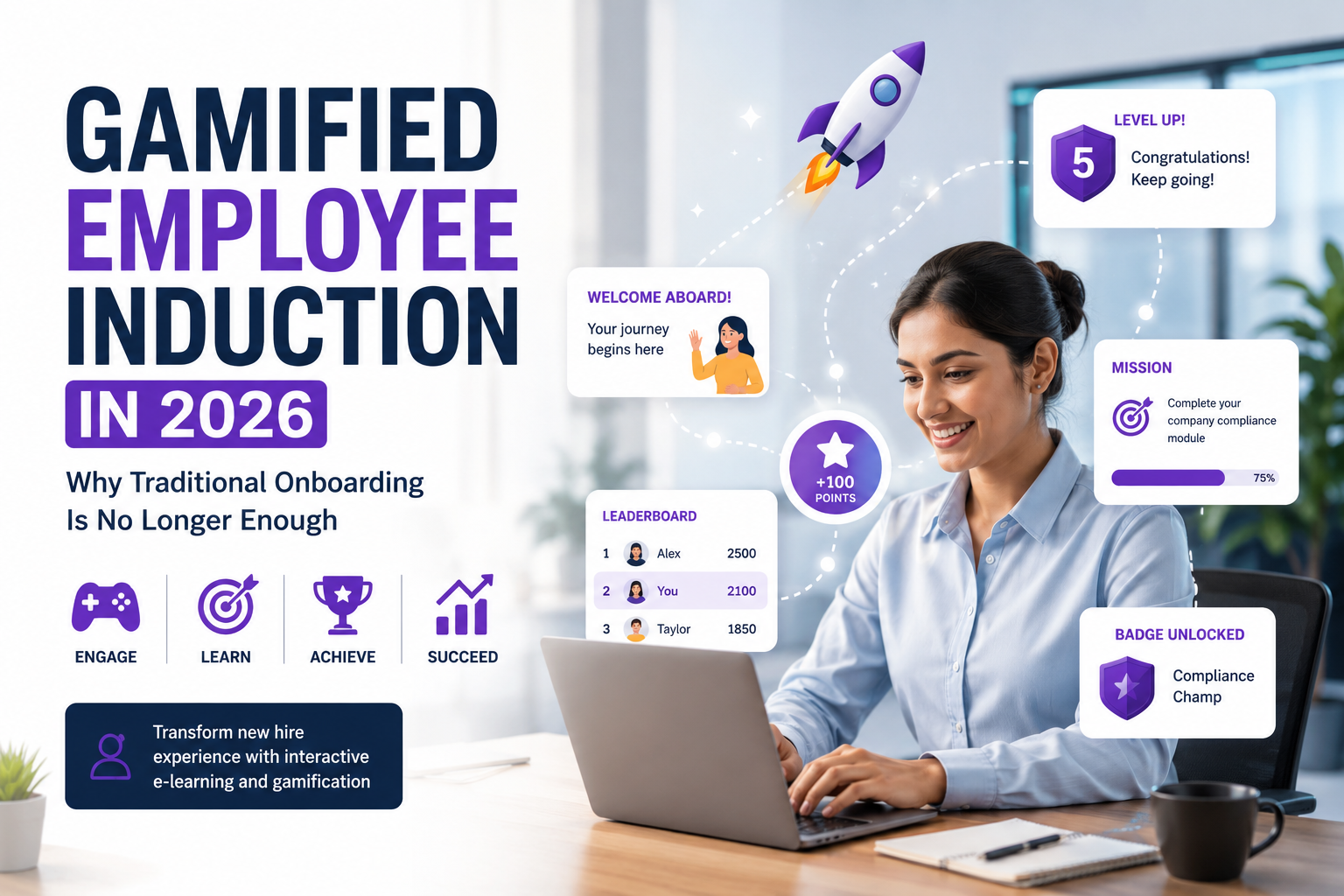 a new hire in an organization undergoing gamified employee induction