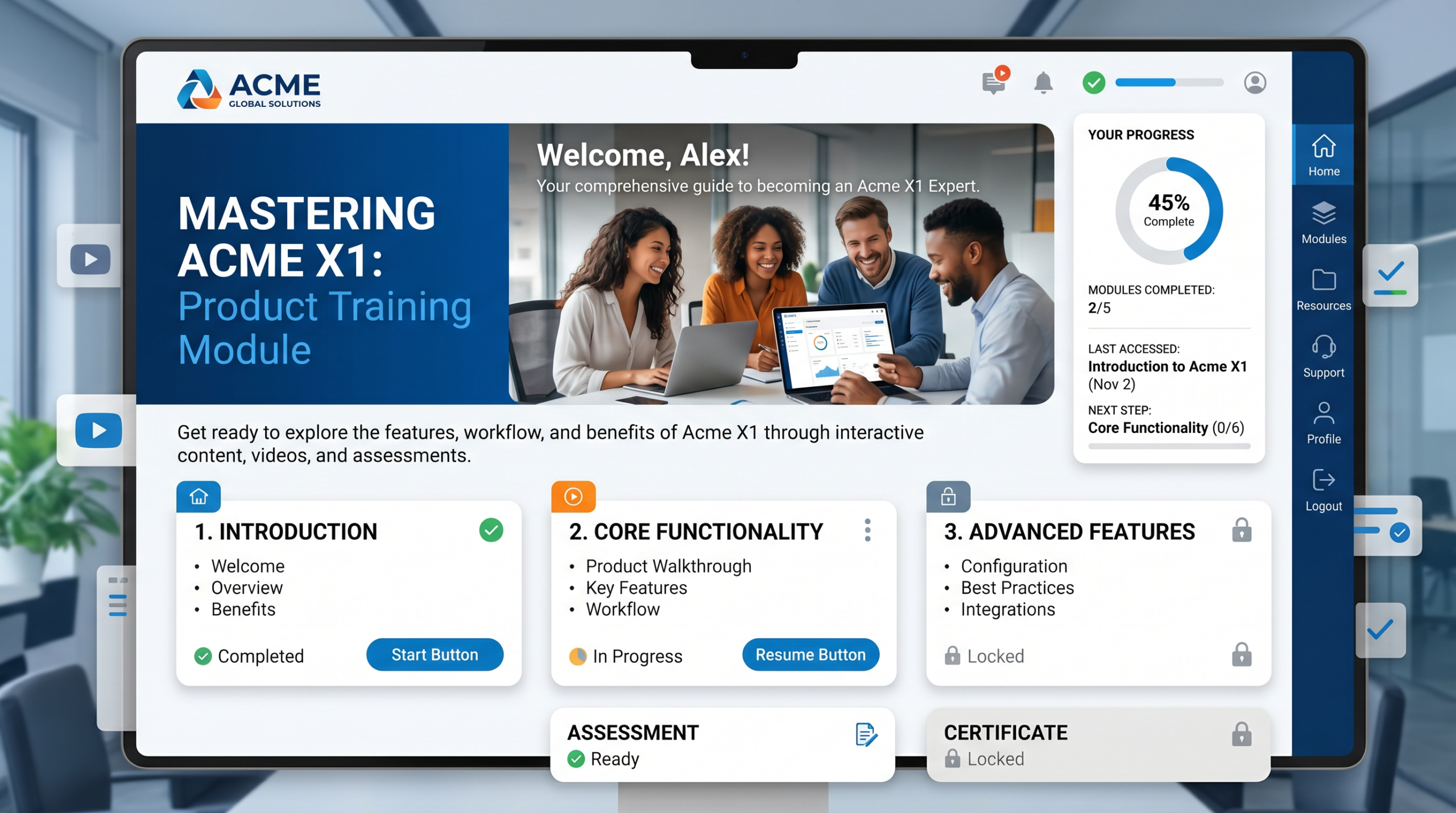 Gamified Product training dashboard Gamified Product training dashboard